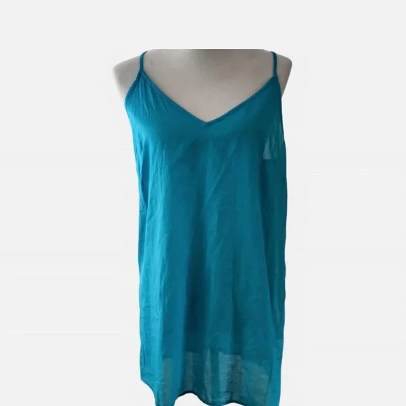 Cleobella Turquoise and Magenta Hand-Printed Dress with Belt - Picture 5 of 6